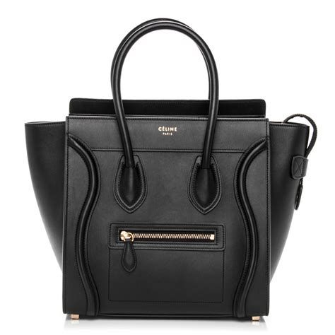 celine micro luggage smooth calfskin|CELINE Smooth Calfskin Micro Luggage Black .